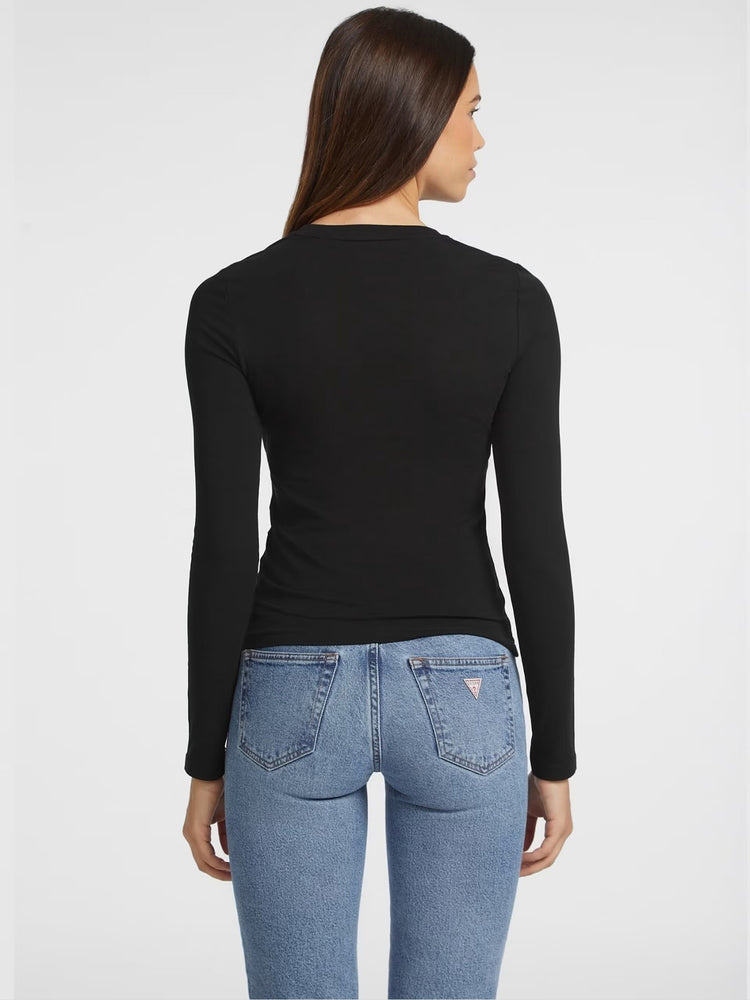 Γυναικεία μπλούζα μακό Ls slim logo W4YI22J1314JBLK | W4YI22J1314JBLK