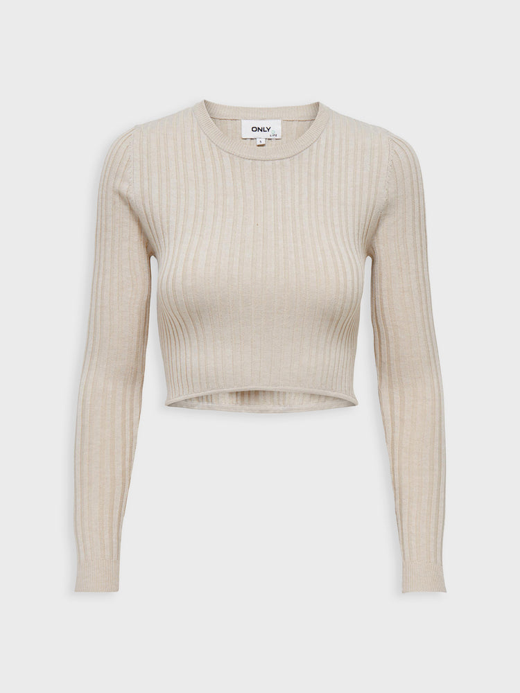 Γυναικεία μπλούζα πλεκτή ONLJENNA LIFE LS CROP O-NECK CC KNT 15310544 | 15310544