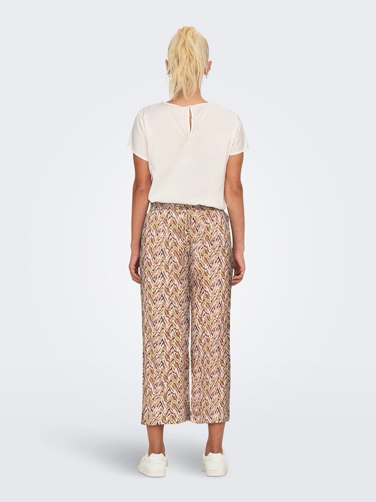 Γυναικεία ζιπ-κιλότ ONLNOVA LIFE VIS CROP PALAZZO PANT WVN 15222225 | 15222225