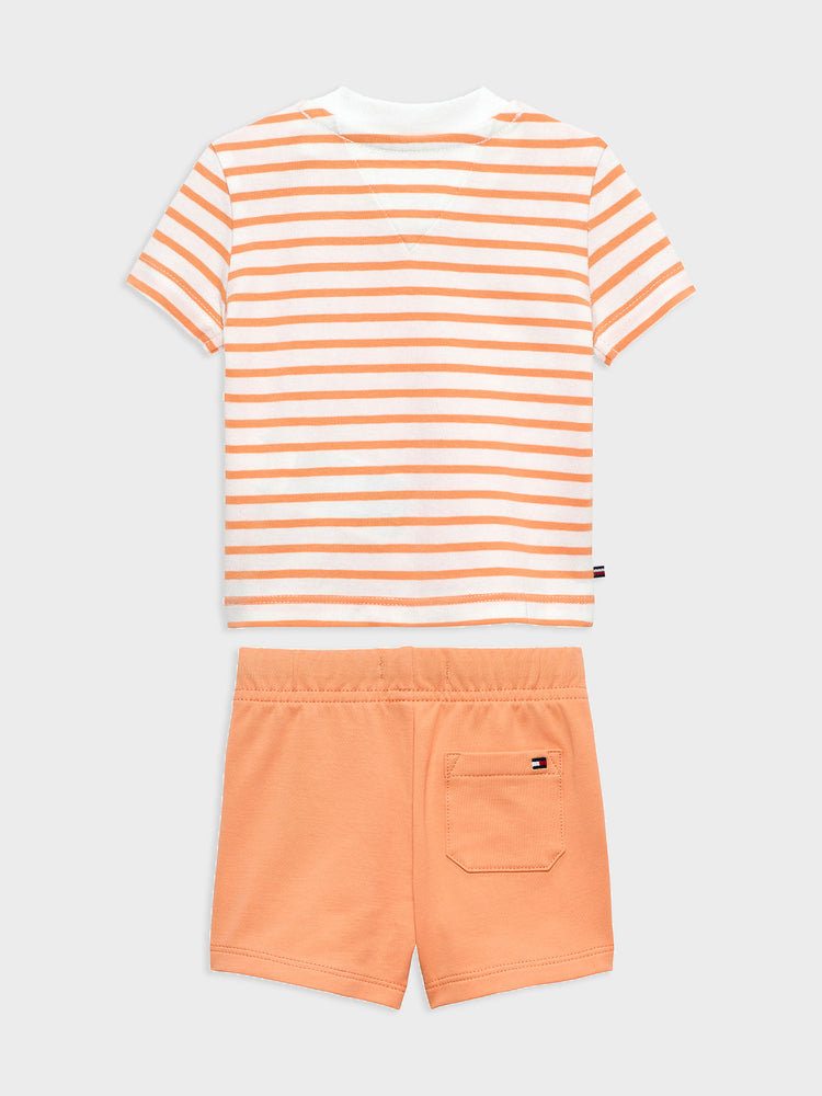 Βρεφικό σύνολο με βερμούδα ESSENTIAL STRIPE TEE + SHORT SET KN0KN02379SEV | KN0KN02379SEV