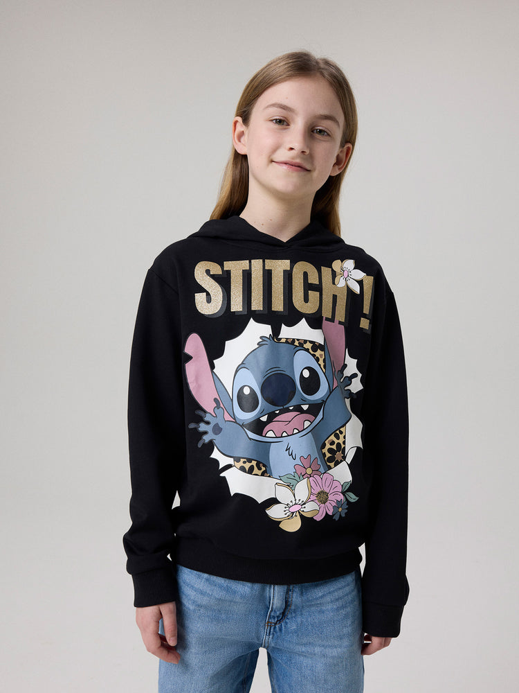 Εφηβική μπλούζα φούτερ  NKFJYNDA STITCH NREG SWE WH BRU NOOS 13257889 | 13257889