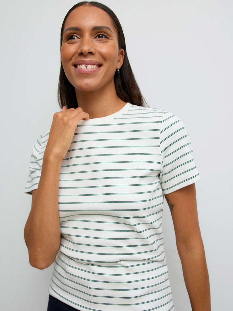 Γυναικείο t-shirt πράσινη ρίγα AWAVANI SS O-NECK T-SHIRT 10342731 | 10342731