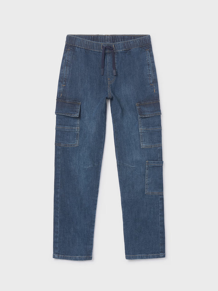 Εφηβικό παντελόνι denim cargo 26-06570-017 | 26-06570-017
