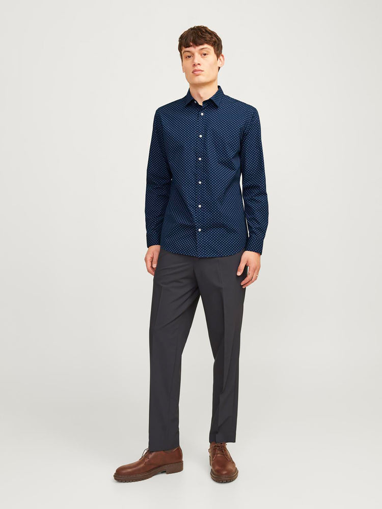 Ανδρικό πουκάμισο μικροσχέδιο JJJOE PRINT SHIRT LS SS24 12254540 | 12254540