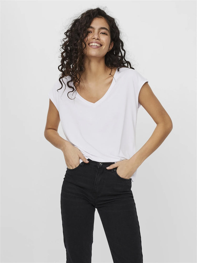 Γυναικεία μπλούζα VMFILLI SS V-NECK TEE GA NOOS 10247666 | 10247666