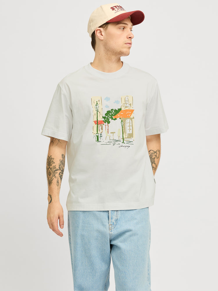 Ανδρικό t-shirt JORMANCHESTER SKETCH TEE SS CREW NECK 12273549 | 12273549