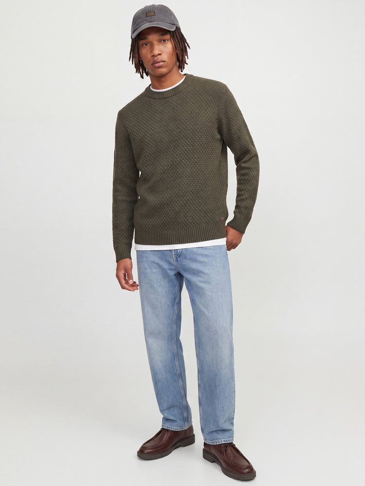 Ανδρική μπλούζα πλεκτή JJBLAKE KNIT CREW NECK SN 12299084 | 12299084