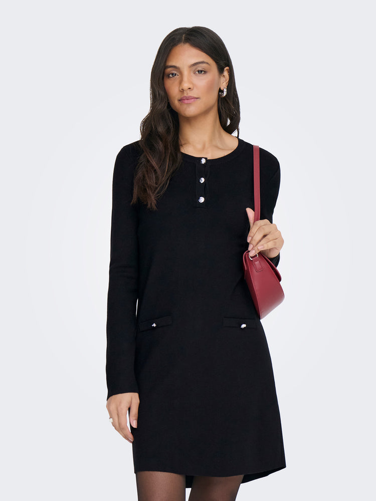 Γυναικείο φόρεμα πλεκτό ONLANIA LS O-NECK BUTTON DRESS 15369320 | 15369320