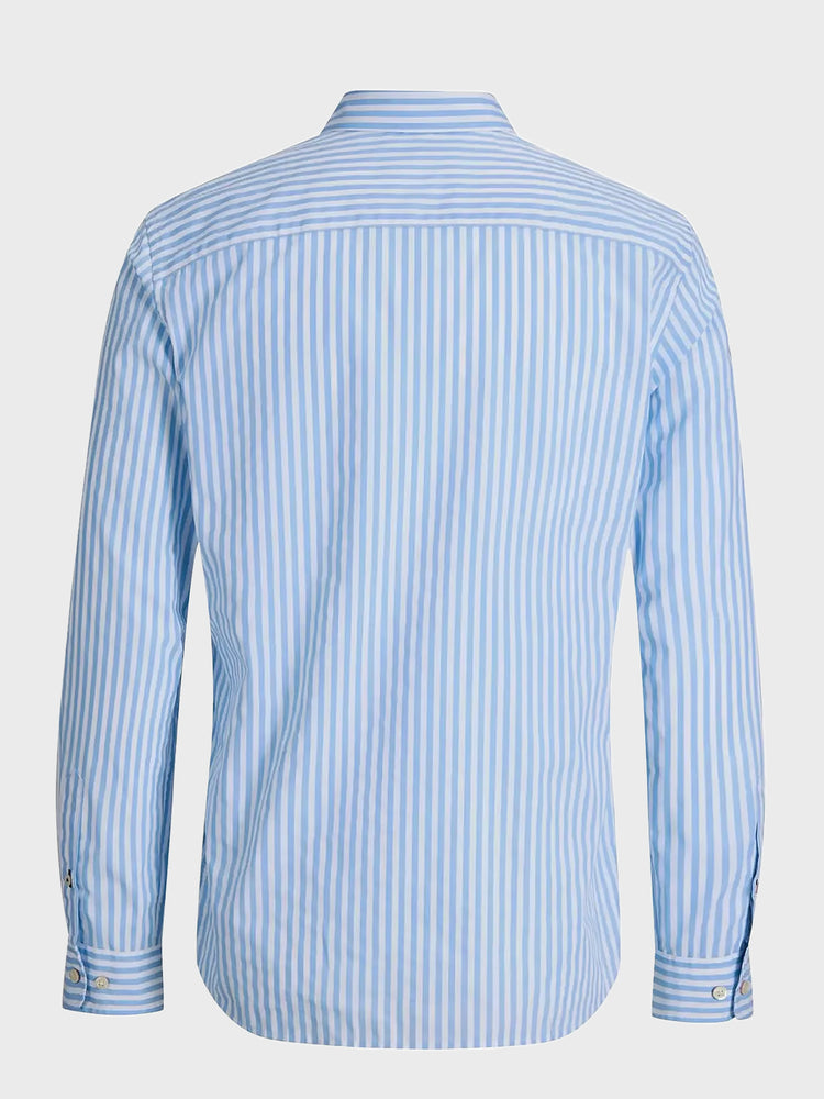 Ανδρικό πουκάμισο ριγέ JJMATHEO DETAIL PRINT SHIRT LS 12289342 | 12289342