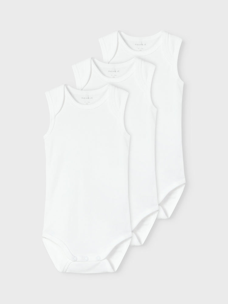 Βρεφικά κορμάκια σετ 3 τεμ NBNBODY 3P TANK SOLID WHITE 3 NOOS 13209201 | 13209201