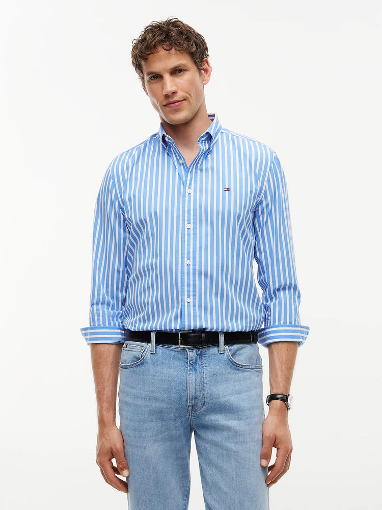 Ανδρικό πουκάμισο ριγέ FLEX POPLIN SEASONAL STRIPE SHT MW0MW433150A4 | MW0MW433150A4