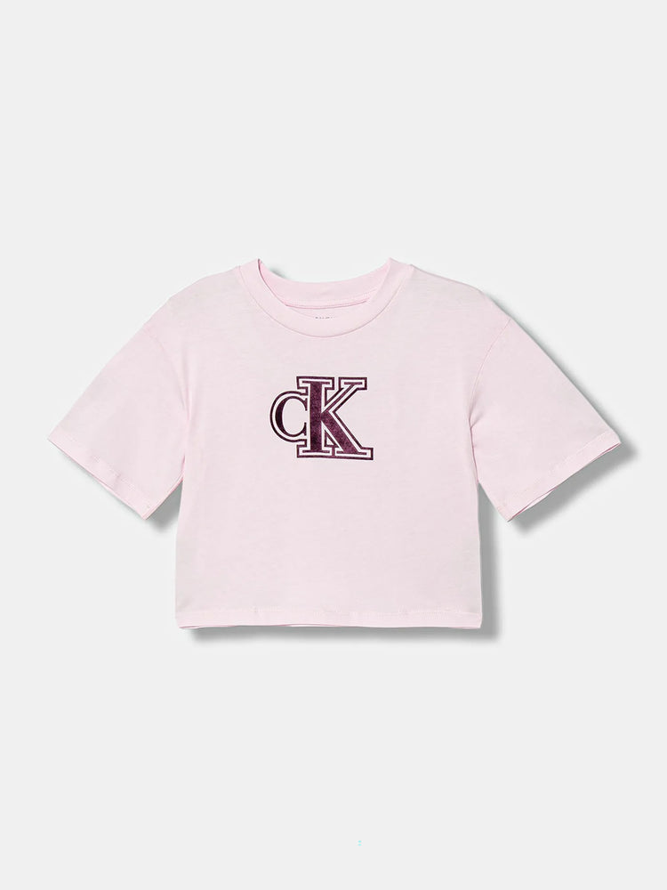 Παιδική μπλούζα VELVET MONOGRAM BOXY S/S T-SHIRT IG0IG03062TN9 | IG0IG03062TN9