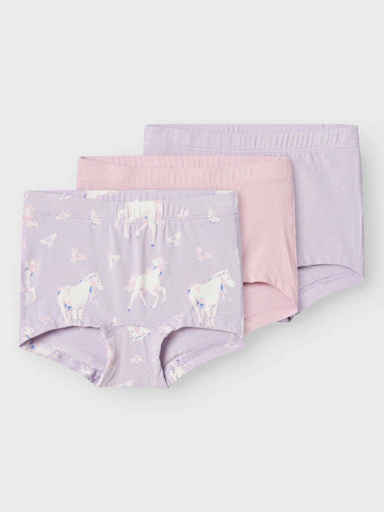 Παιδικά σλιπ σετ 3 τεμ NMFTIGHTS 3P PASTEL LILAC HORSE NOOS 13237406 | 13237406