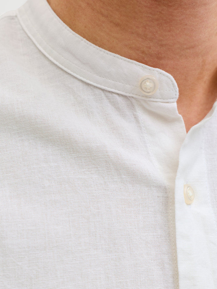 Ανδρικό πουκάμισο λινό JJEBREEZE LINEN BLEND BAND SHIRT L/S 12288601 | 12288601