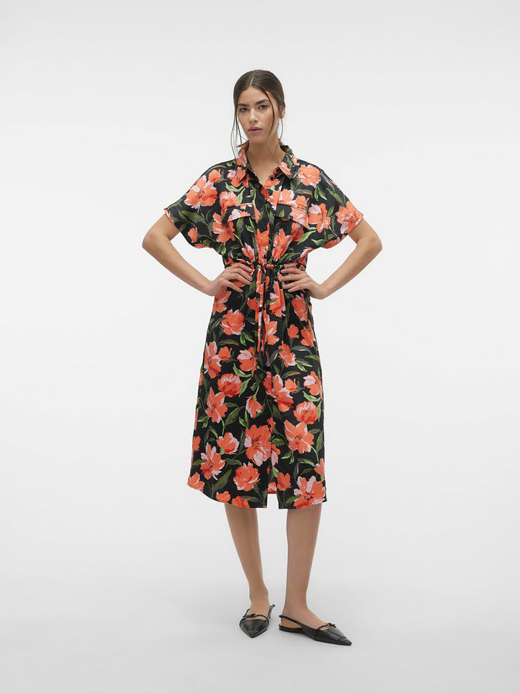 Γυναικείο φόρεμα VMLILLIAN REMI SS CALF WIDE DRESS WVN 10311048 | 10311048