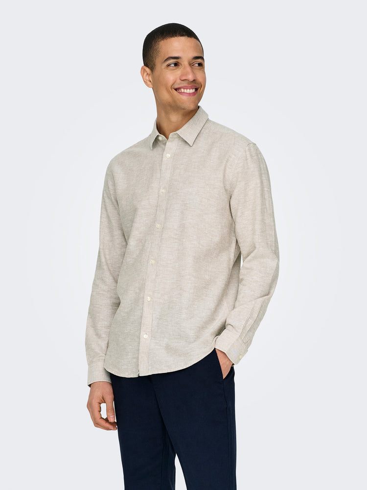 Ανδρικό πουκάμισο ONSCAIDEN LIFE LS SOLID LINEN BLEND NOOS 22012321 | 22012321