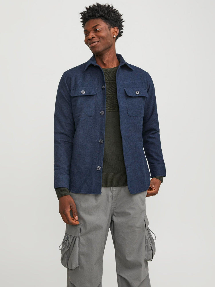 Ανδρικό πουκάμισο overshirt JCOBLACK MELANGE DARREN OVERSHIRT 12244891 | 12244891