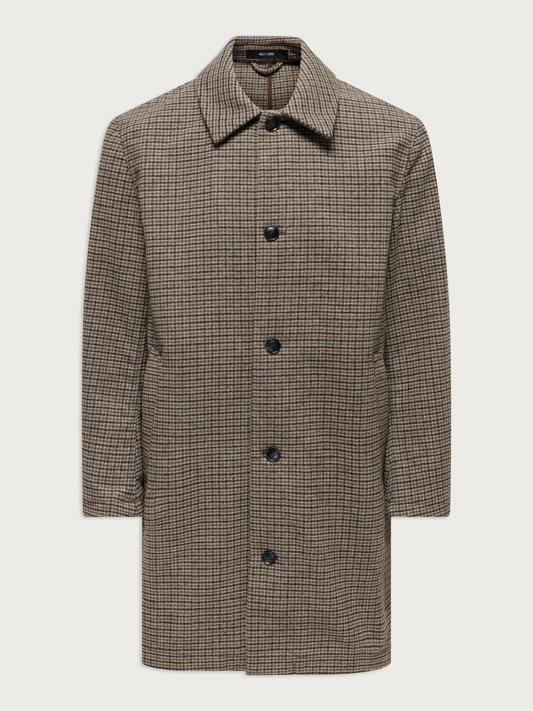 Ανδρικό παλτό καρό ONSLUCA WOOL COAT OTW FRML 22038022 | 22038022