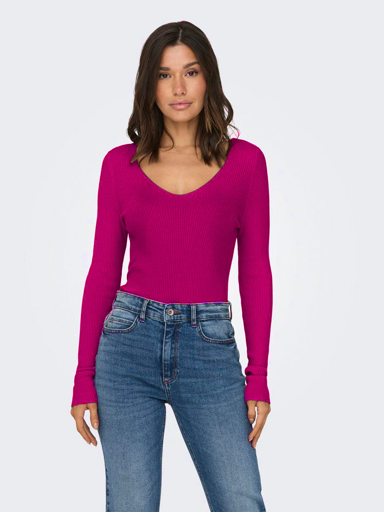 Γυναικεία μπλούζα ONLJULIE LIFE LS V-NECK KNT 15302350 | 15302350