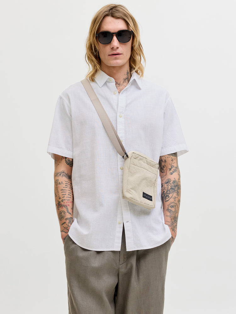 Ανδρικό πουκάμισο JJESUMMER LINEN BLEND SHIRT S/S 12289160 | 12289160