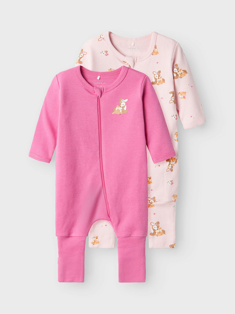 Βρεφικά φορμάκια σετ 2 τεμ NBFNIGHTSUIT 2P ZIP FF ROSE DEER NOOS 13232740 | 13232740