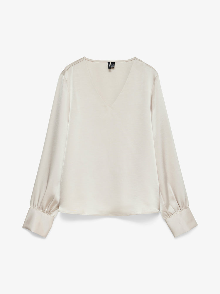 Γυναικεία μπλούζα σατέν VMMIRO LS V-NECK TOP WVN 10350930 | 10350930