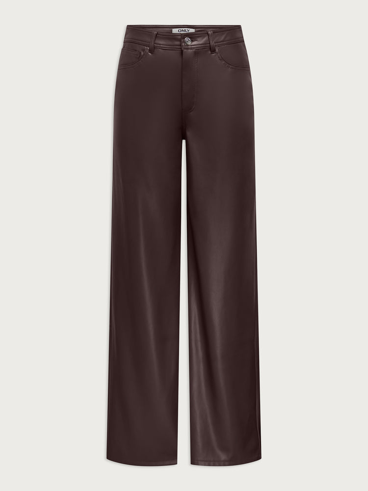 Γυναικείο παντελόνι δερματίνη ONLSMOOTH HW FAUX LEATH WIDE PANT 15376854 | 15376854