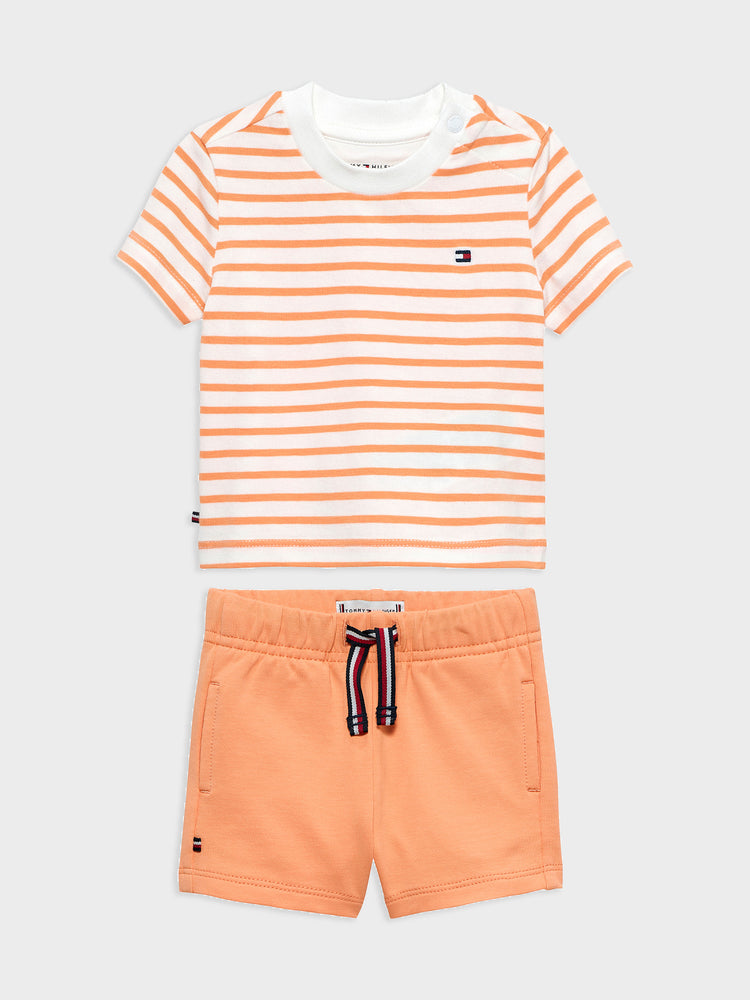 Βρεφικό σύνολο με βερμούδα ESSENTIAL STRIPE TEE + SHORT SET KN0KN02379SEV | KN0KN02379SEV