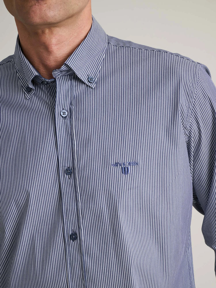 Ανδρικό πουκάμισο dark blue/white 24NG.CA260/1B | 24NG.CA260/1B