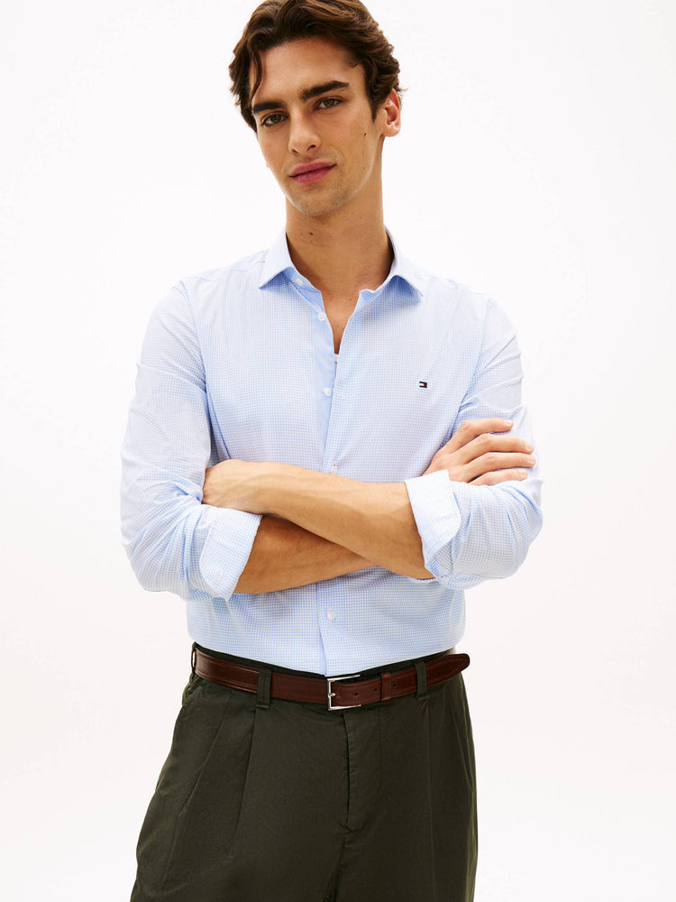 Ανδρικό πουκάμισο καρό CL MINI GINGHAM CHECK SHIRT MW0MW42931CBR | MW0MW42931CBR