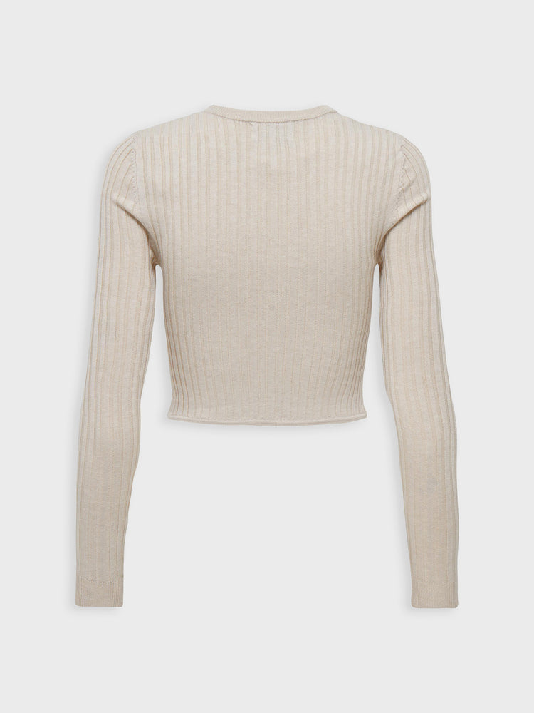 Γυναικεία μπλούζα πλεκτή ONLJENNA LIFE LS CROP O-NECK CC KNT 15310544 | 15310544