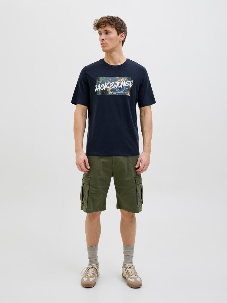 Ανδρικό t-shirt JJHAWAII SHAPE TEE SS CREW NECK 12269324 | 12269324