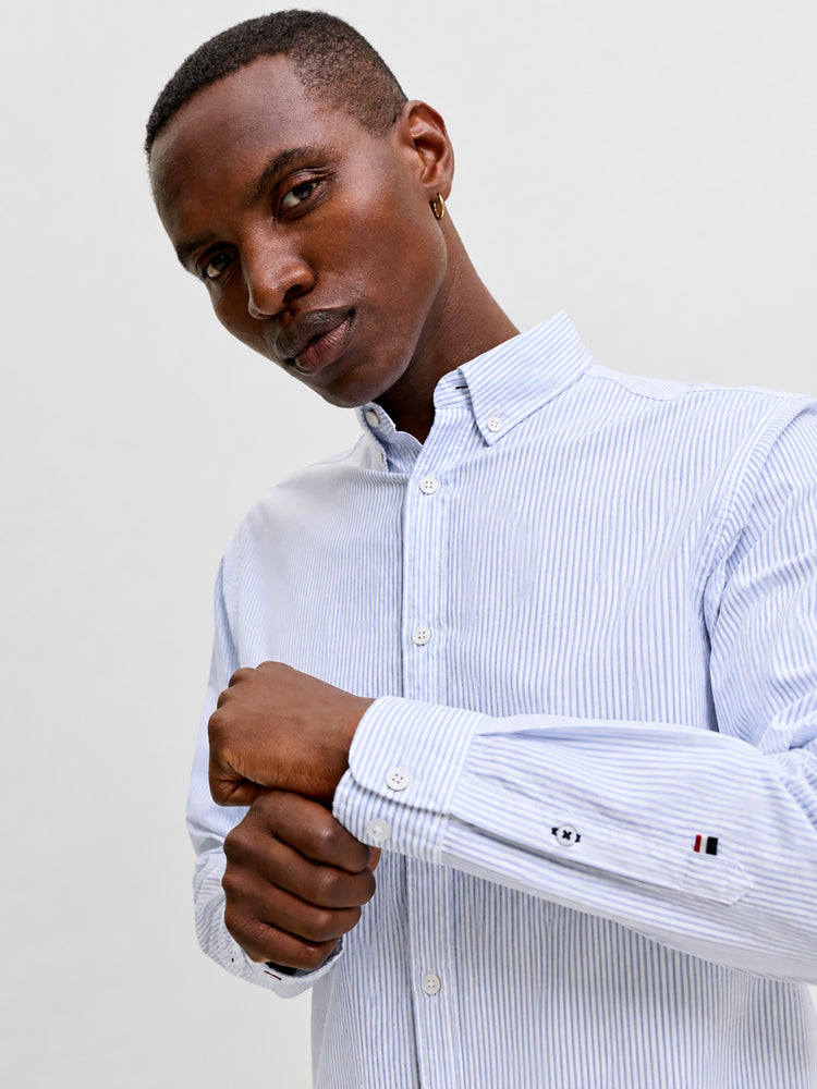 Ανδρικό πουκάμισο ριγέ JJOXFORD DETAIL SHIRT 12298763 | 12298763
