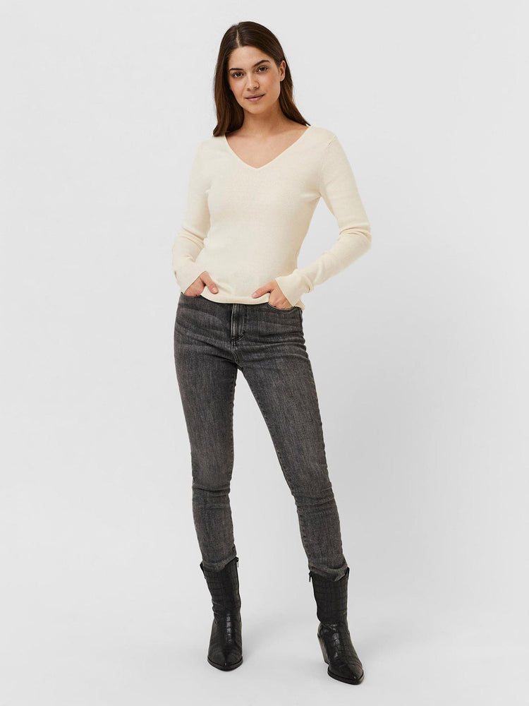 Γυναικεία μπλούζα πλεκτή VMGOLD RIB LS V-NECK BLOUSE 10257154 | 10257154