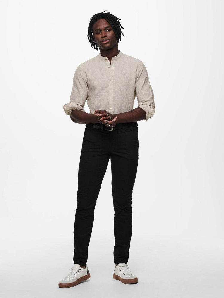 Ανδρικό πουκάμισο λινό ONSCAIDEN LS SOLID LINEN MAO SHIRT NOOS 22019173 | 22019173